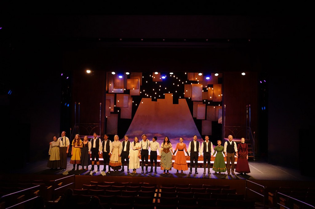 The cast of Spring Awakening onstage.