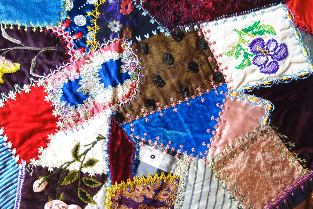 A beautiful detail shot of the patchwork quilt.